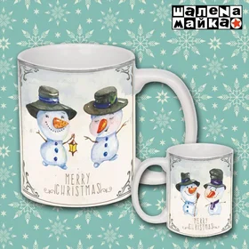 Прикольные кружки: Новогодняя чашка Ретро Снеговики